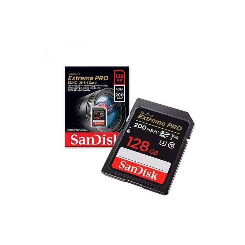 SanDisk SDXC Extreme Pro 128GB 200MB/s V30 UHS I
