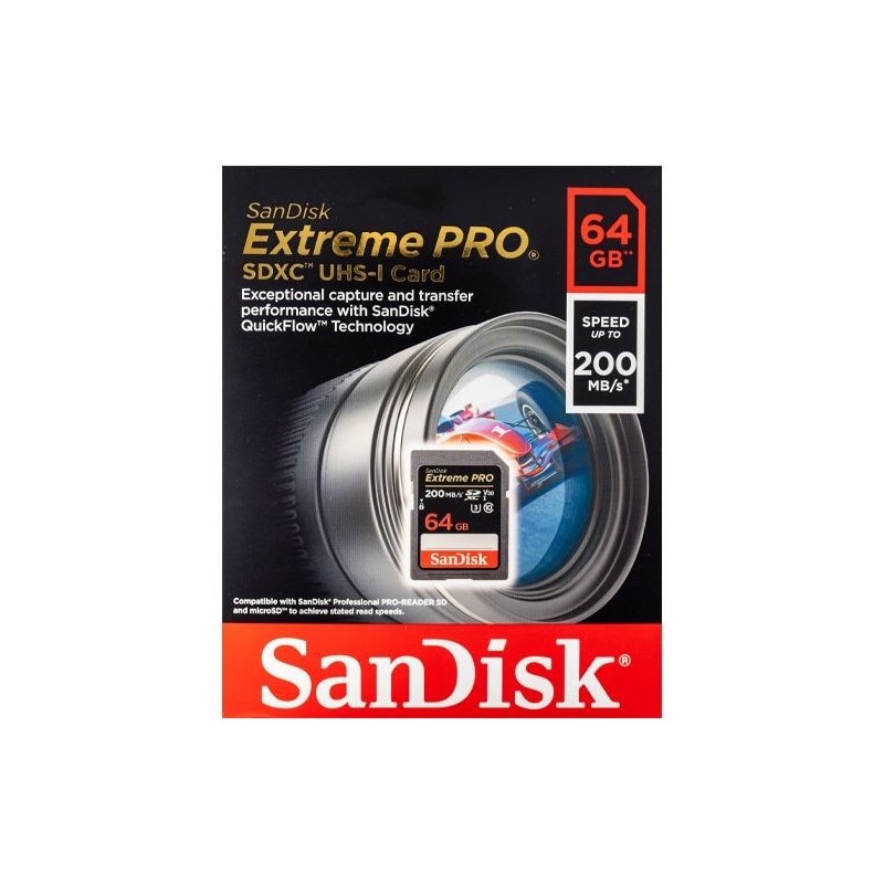 SanDisk SDXC Extreme Pro V30 64 GB 200 Mo/s