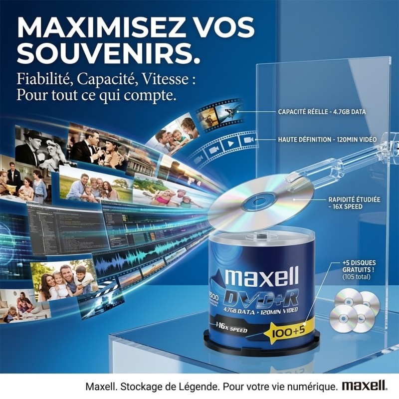Maxell DVD+R 4.7 GB PACK 105